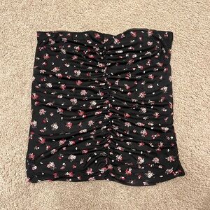 Express floral rouched mini skirt